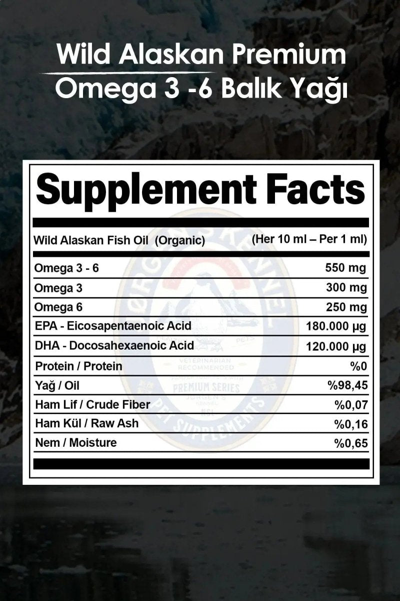 Wild Alaskan Fish Oil for Dogs & Cats - Omega 3-6 Triple Strength (200ml)