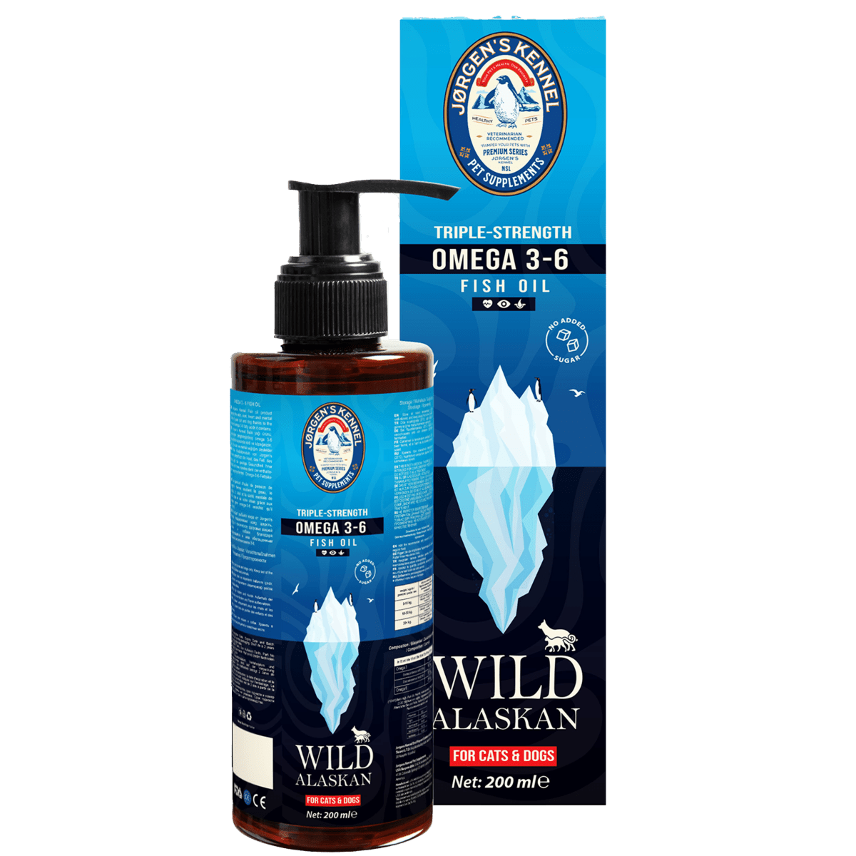 Kedi ve Köpekler için Balık Yağı Wild Alaskan Omega 3-6 Triple Strength 200ml - Jorgen's Kennel